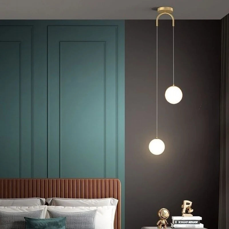 Modern Long Dining Room Chandeliers Glass Ball Lampshade Light Over The Table Kitchen Office Pendant Lamp Home Decor Luminaires
