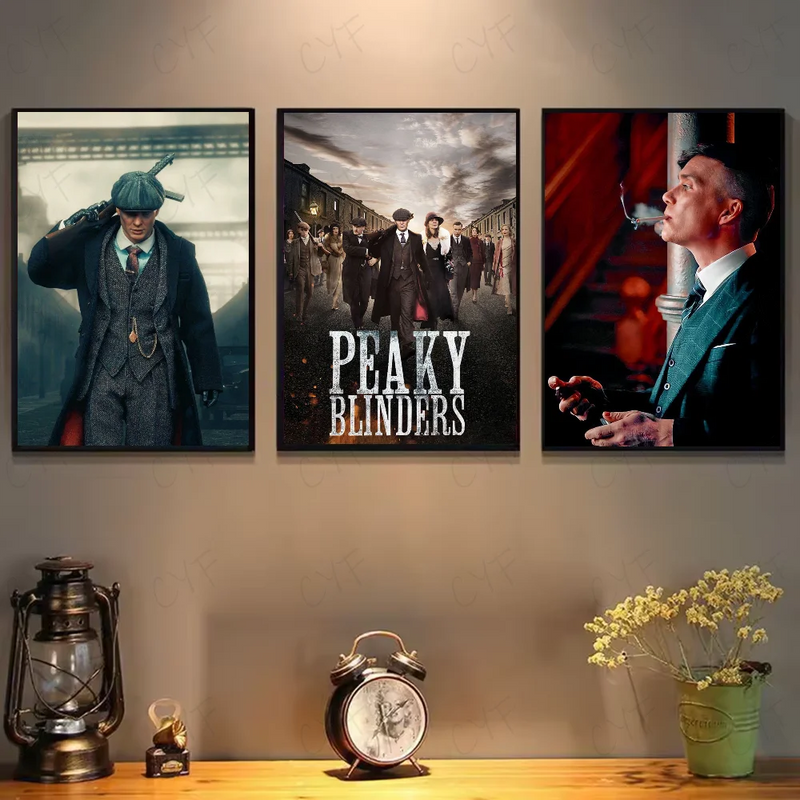 Movie P-Peaky B-Blinders Poster HD art sticky wall waterproof home living room bedroom bar aesthetic decoration