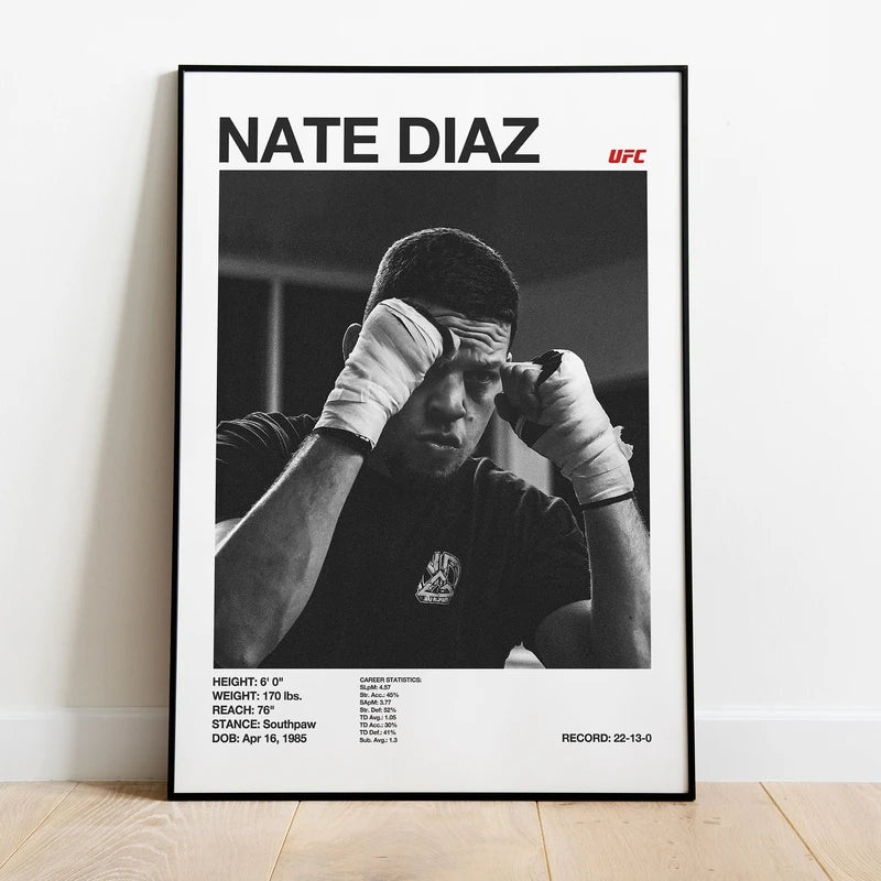 Black and white U-Ultimate Fighting Championship UFC Poster Canvas Print Painting Wall Decor Gym Room Decoration