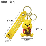 Disney Winnie Piglet Tigger Keychains Cute Cartoon Baby Boy Girl Figure Keyring Kawaii Minnie Key Chain Model Kid Toy Children G