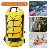 20L Outdoor Storage Backpack Dry Wet Separation Roll Top Closure Sack Waterproof Leakproof for Kayaking Rafting Boating Swimming