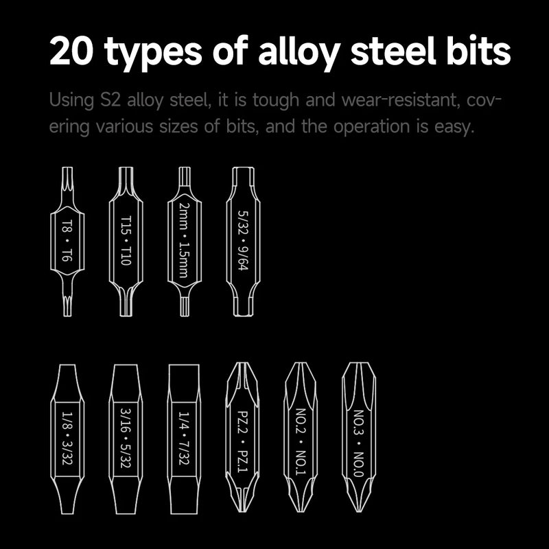 NexTool 20 Types of Hex Bit Accessory Kit Screwdriver Set for NexTool Pocket Tools E1 Flagship Captain Hand Tools Multi-tool