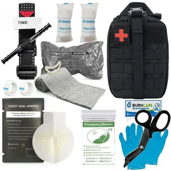 First Aid Kit, First Aid Trauma Kit, Military Medical First Aid Kit with Tourniquet, Camping Equipment Supplies Emergency
