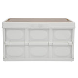 30L Outdoor Camping Picnic Folding Storage Box Multifunctional Thicken Removable Storage Box with Wooden Panel