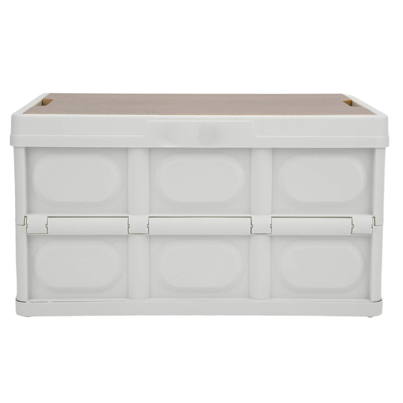 30L Outdoor Camping Picnic Folding Storage Box Multifunctional Thicken Removable Storage Box with Wooden Panel