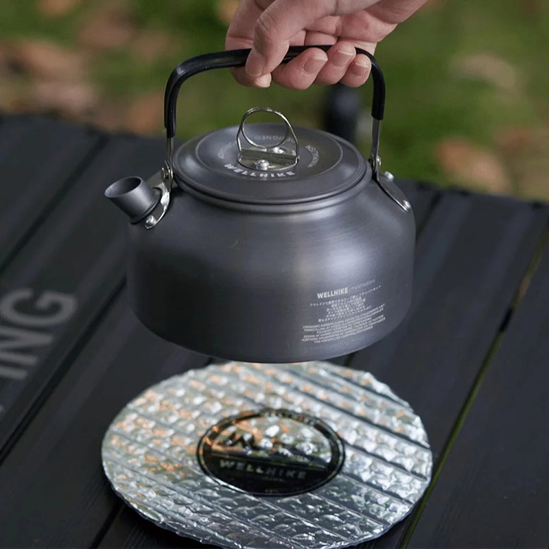 WELLHIKE Camping Cookware Set with Water Kettle Portable Camping Stove Tableware Pot Outdoor Fishing Camping Kitchen Supplies