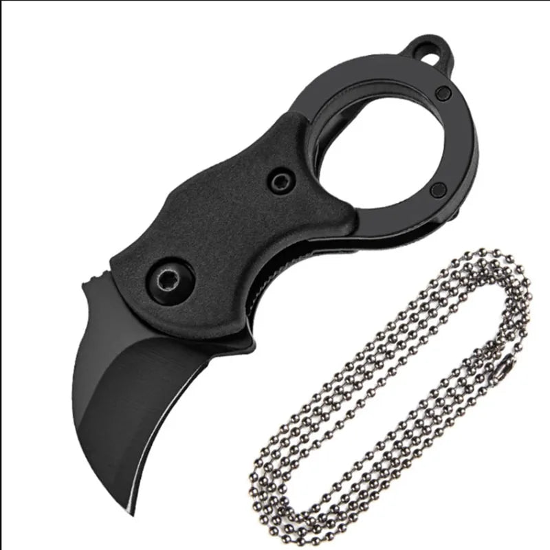 NEW Keychain Pocket Stainless Steel Camping Small Mini Portable Knife Peeler Fixed Blade Multi EDC Tool  with Chain