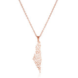 Israel Palestine Map Pendant Necklace For Women Men Arabic African Jamaica Stainless Steel Gold Color Chain Necklaces Jewelry