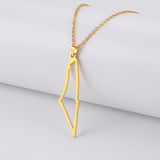 Israel Palestine Map Pendant Necklace For Women Men Arabic African Jamaica Stainless Steel Gold Color Chain Necklaces Jewelry
