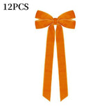12pcs Christmas Bow Decorations Velvet Ribbons Xmas Wreaths Gift Ties Diy Home Holiday Decorations Pendants Party Supplie