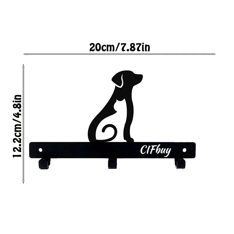 Multifunctional Iron Wall Hanging Cute Cat Key Rack Festive Atmosphere Cat Wall Rack Hook Household Key Coat Hanger Hook