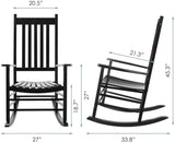 Porch Rocker, High Back Wood Rocking Chair, Patio Rocking Chair, Outdoor Rocking Chair, Wood Porch Rocker, for Adult for Garden