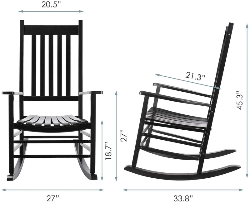 Porch Rocker, High Back Wood Rocking Chair, Patio Rocking Chair, Outdoor Rocking Chair, Wood Porch Rocker, for Adult for Garden