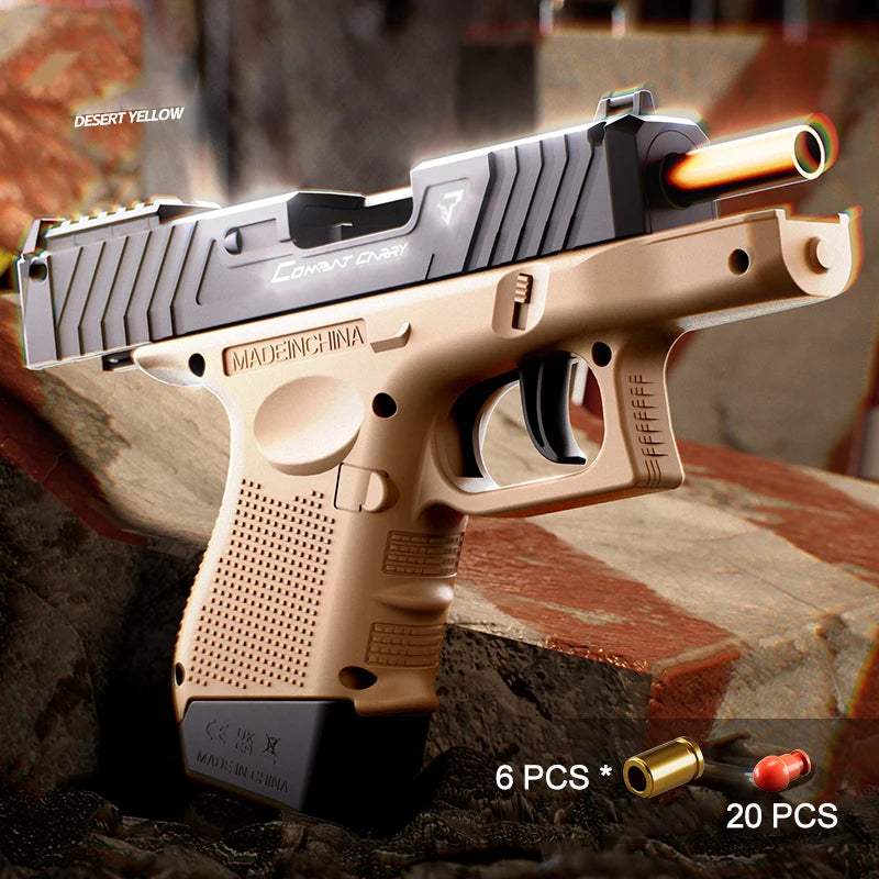 TTI Manual Mini G26 Pocket Toy Gun Continuous Shell Throwing Model Soft Bullet Launcher BlowBack Airsoft Small Pistol