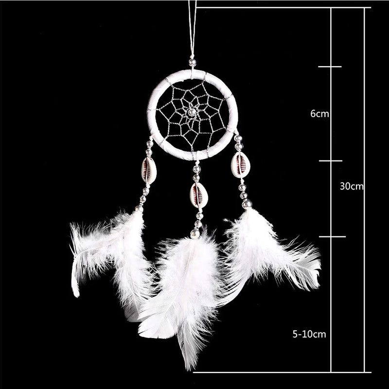 Feather Dream Catcher Indian Style Wall Hanging Wind Chimes For Car Ornaments Room Decor with Rattan Bead Dreamcatchers