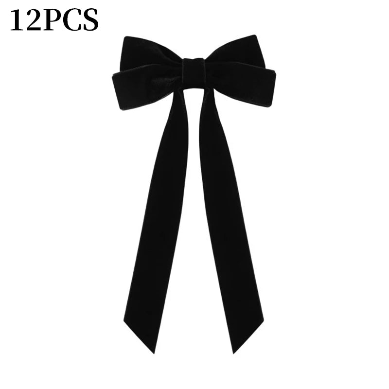 12pcs Christmas Bow Decorations Velvet Ribbons Xmas Wreaths Gift Ties Diy Home Holiday Decorations Pendants Party Supplie