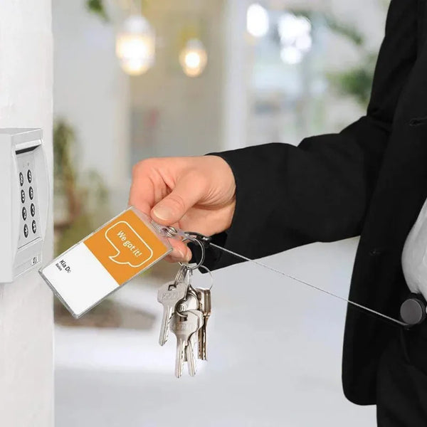 Metal Wire Keychain Pull Recoil Sporty Key Ring Retractable Keyring Anti Lost ID Card Holder Telescopic Burglar Chain Organizer