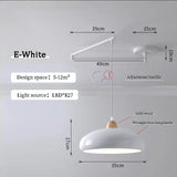 Modern Dining Table Rocker Chandeliers LED Can Be Shifted Long Pole Lamps Nordic Simple Telescopic Folding Long Arm Chandelier
