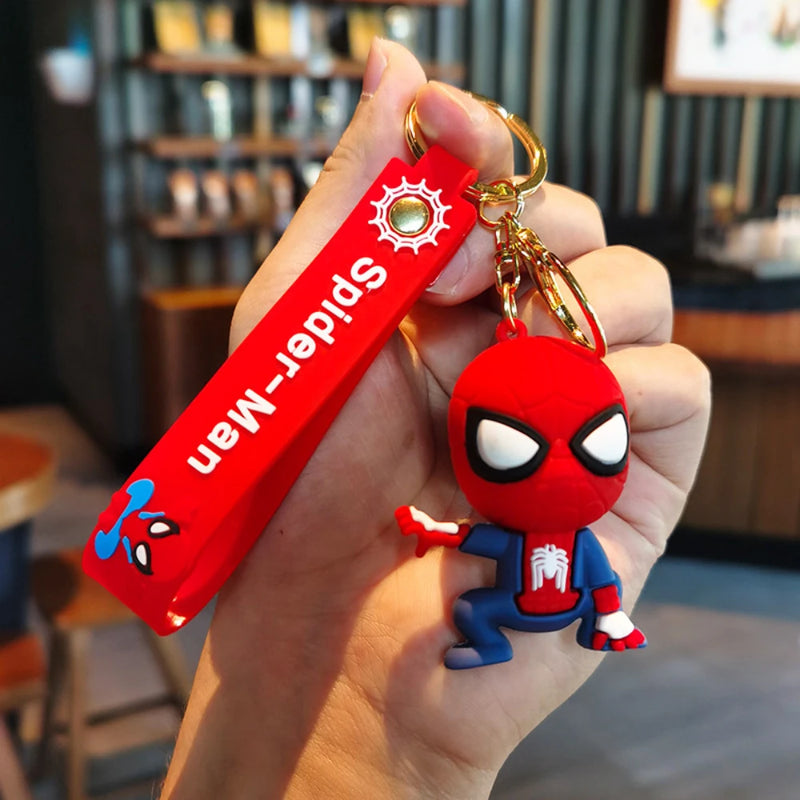 Disney Marvel Spider-Man Keychain Cartoon Comics Avengers Series Key Ring Pendant Ornaments Jewelry Gifts for Friends