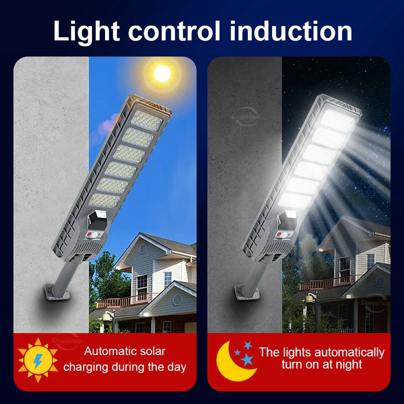 2024 Newest 600W LED Outdoor Solar Lights Motion Sensor Wall External Solar Lamp Waterproof Sunlight Power Street Garden Light
