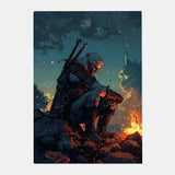 The W-Witcher 3 Wild Hunt Game Poster HD art sticky wall waterproof home living room bar decoration