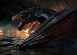 Fantasy Dragon and Cavaliers Picture and Poster Magic World Canvas Painting Mysterious Unique Wall Art War Furnishing Home Decor
