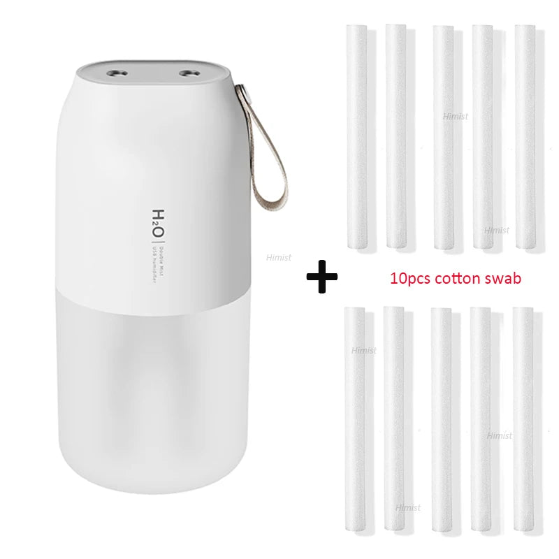 USB Rechargeable Portable Double Mist Air Humidifier 300ml Cold Mist Diffuser 2000mAh Car Air Purifier USB Mini Air Freshener