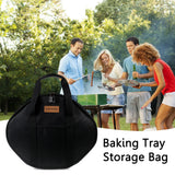 Frying Pan Bag Case 600D Oxford Grill Plate Carry Bag Wear-resistant Side Pocket Outdoor BBQ Tool Beach Picnic BBQ Accessories
