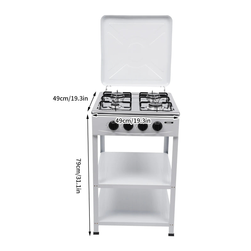 4/5 Burners Independent Control Natural Gas Stove Removable Propane Gas Stove with Cover for Outdoor Camping RV Travel