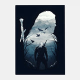 The W-Witcher 3 Wild Hunt Game Poster HD art sticky wall waterproof home living room bar decoration