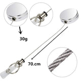 Metal Wire Keychain Pull Recoil Sporty Key Ring Retractable Keyring Anti Lost ID Card Holder Telescopic Burglar Chain Organizer