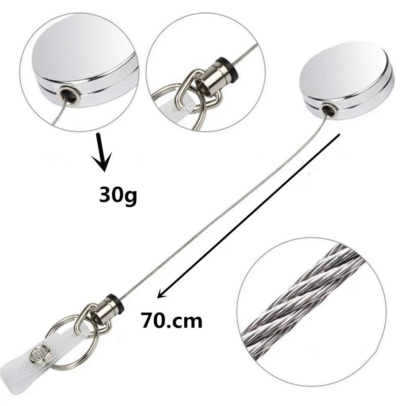 Metal Wire Keychain Pull Recoil Sporty Key Ring Retractable Keyring Anti Lost ID Card Holder Telescopic Burglar Chain Organizer