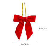 20/40/100Pcs Christmas Bows Decorations Velvet Bows for Xmas Tree Ornaments with Ribbon for Wreath Garland Gift Wrapping Crafts