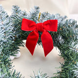 20/40/100Pcs Christmas Bows Decorations Velvet Bows for Xmas Tree Ornaments with Ribbon for Wreath Garland Gift Wrapping Crafts