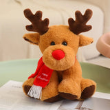 30cm Lovely Reindeer Plush Toys Kawaii Christmas Deer with Scarf Dolls Stuffed Soft Pillow for Christmas Decoration Gift