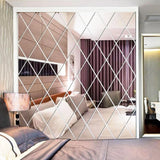 58/116Pcs 3D Mirror Wall Sticker DIY Diamond Triangles Acrylic Wall Stickers Self Adhesive Wall Decal for Living Room Home Decor