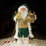 Green Santa Claus Creative Green-Clothed Santa Claus Hug Bag Plush Standing Statue Ornament for Holiday Party