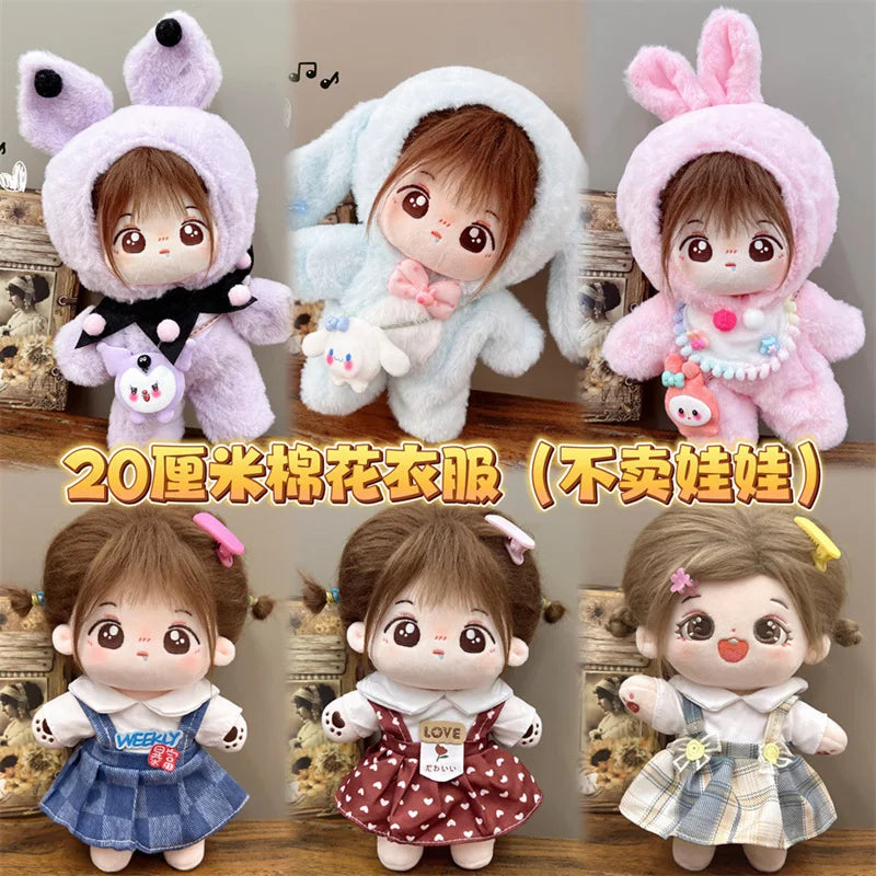 Doll Clothes For 20cm Idol Cotton Doll Outfit Accessories Bunny Onesie Jk Uniform Skirt Clothes DIY Collection Gift Without Doll
