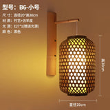 Classic Bamboo Wood Lustre Wall Sconce Lamp Rustic Ceiling Rattan Wicker Light Handmade Art Craft for Home Living Bed Room Decor