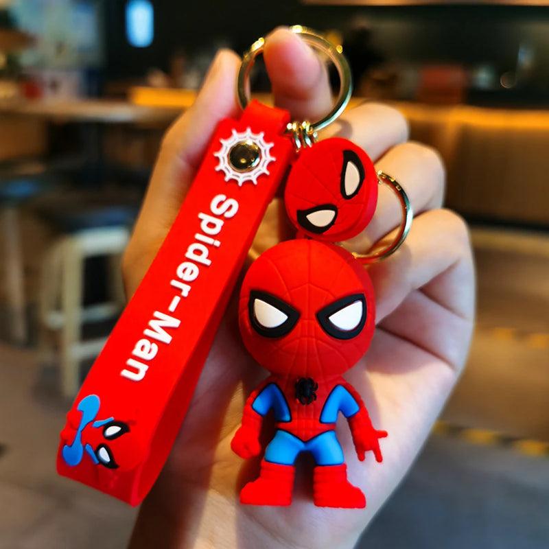 Disney Marvel Spider-Man Keychain Cartoon Comics Avengers Series Key Ring Pendant Ornaments Jewelry Gifts for Friends