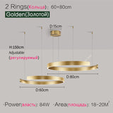 Ceiling lights living room dining room bedroom kitchen light Nordic modern chandelier simple ring light led pendants round lamps