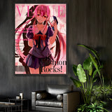 Cute M-Mirai N-Nikki Poster Sticky Wall Art Printing Waterproof Home Living Bed Room Bar Aesthetic Decor