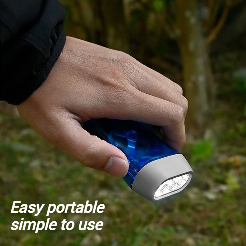 Outdoor Hand Pressing Dynamo Crank Power Flashlight Camping Supplies Hand Crank Charger Camping Light  Portable LED Flashlight