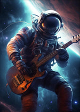 Astronaut Spaceman Oil Painting Wall Art Vibrant Sci-Fi Canvas Print Poster Colorful Outer Space Themed Living Room Decor Gift