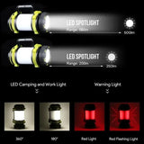 Camp Lamp LED Camping Light USB Rechargeable Flashlight Dimmable Spotlight Work Light Waterproof Searchlight Emergency Lantern