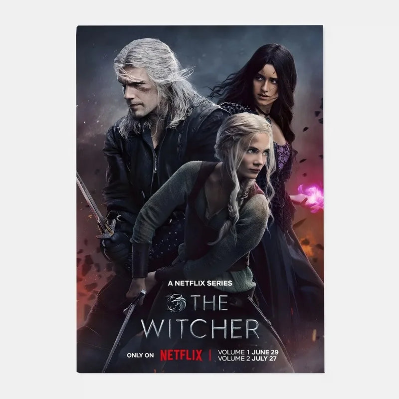 The W-Witcher 3 Wild Hunt Game Poster HD art sticky wall waterproof home living room bar decoration