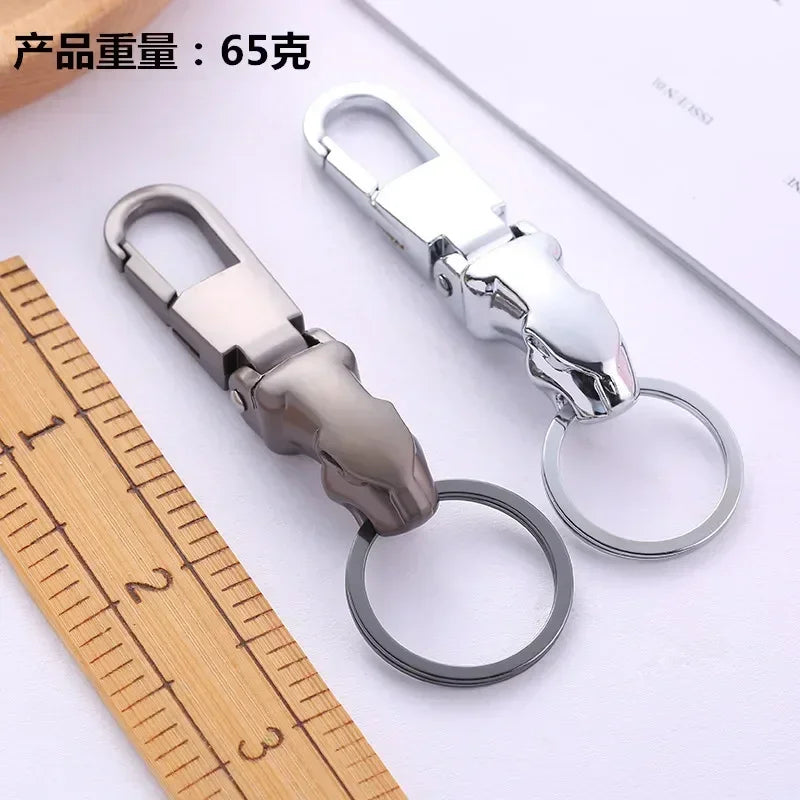 Zinc Alloy Auto Keychain Key Holder Keyring Fob Men Leopard Head Waist Hanging Charm Key chain for Jaguar F-pace XJ XE XF S147