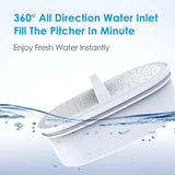 Waterdrop 200-Gallon Long-Life 10-Cup Water Filter Pitcher with 1 Filter, NSF Certified, Reduces Chlorine, BPA Free, Blue