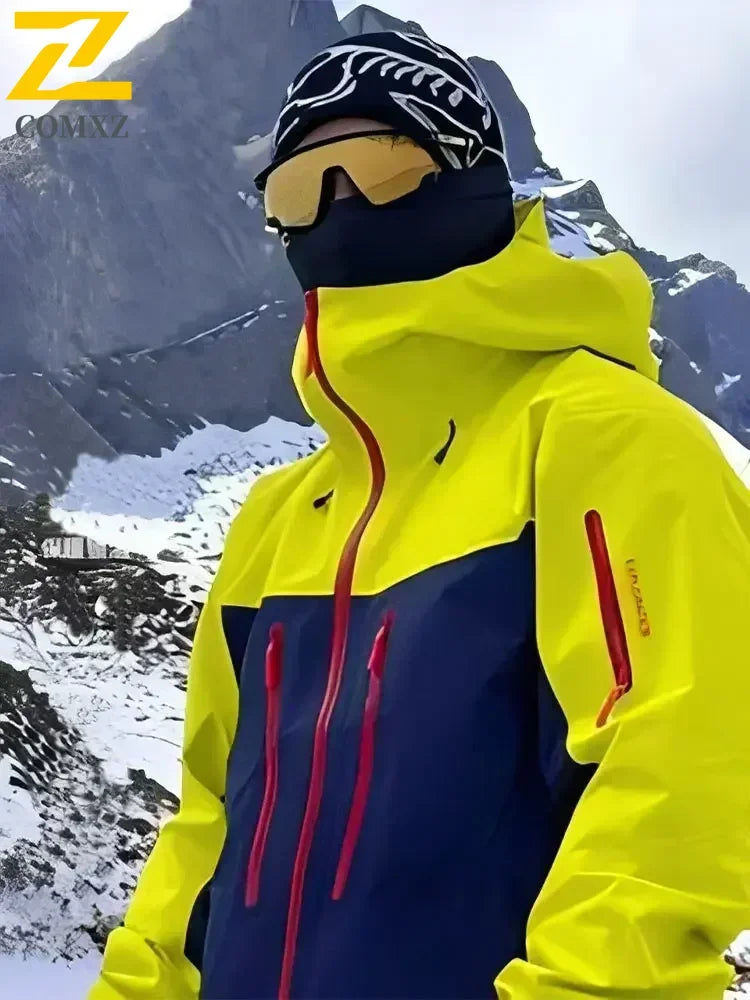 Spring Autumn Men's Windbreaker Fashion Outdoor Mountaineering Travel Windproof Waterproof Hooded Jacket Slim Fit Versatile Coat