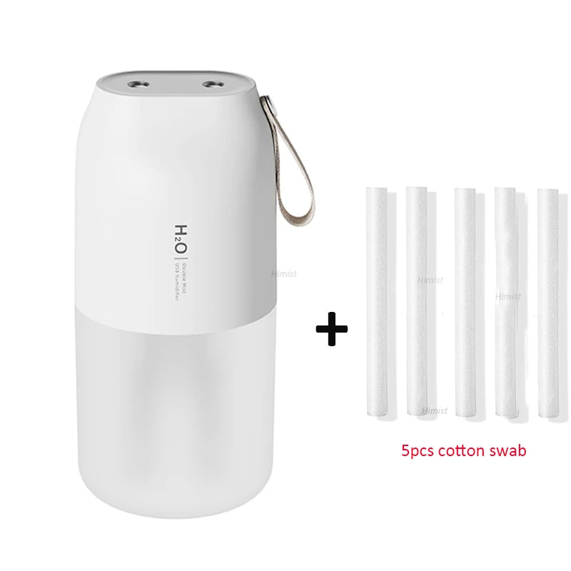 USB Rechargeable Portable Double Mist Air Humidifier 300ml Cold Mist Diffuser 2000mAh Car Air Purifier USB Mini Air Freshener